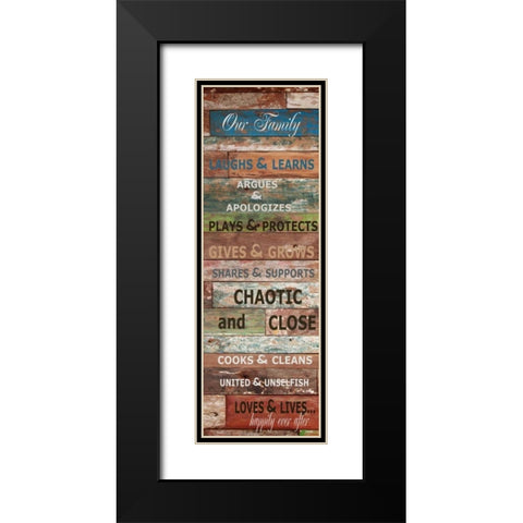 OUR FAMILY RUSTIC Black Modern Wood Framed Art Print with Double Matting by Greene, Taylor