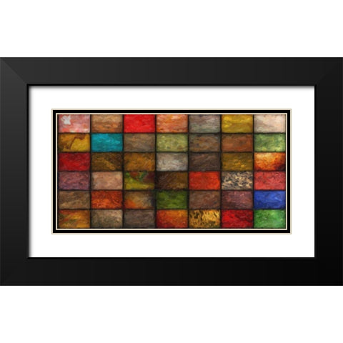 A STUDY IN BLOCKS Black Modern Wood Framed Art Print with Double Matting by Greene, Taylor