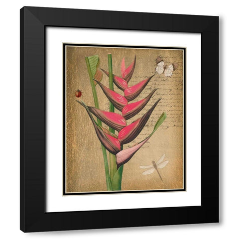 BROMELIAD ON GOLD Black Modern Wood Framed Art Print with Double Matting by Greene, Taylor