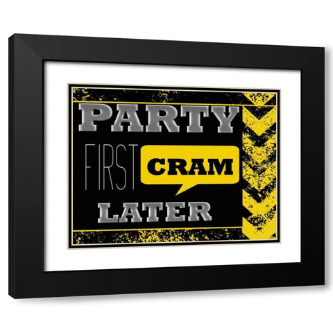 PARTY FIRST Black Modern Wood Framed Art Print with Double Matting by Greene, Taylor