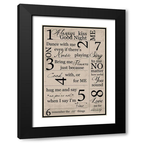 I WILL FALL FOR A MAN WHO Black Modern Wood Framed Art Print with Double Matting by Greene, Taylor