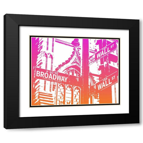 BROADWAY Black Modern Wood Framed Art Print with Double Matting by Greene, Taylor
