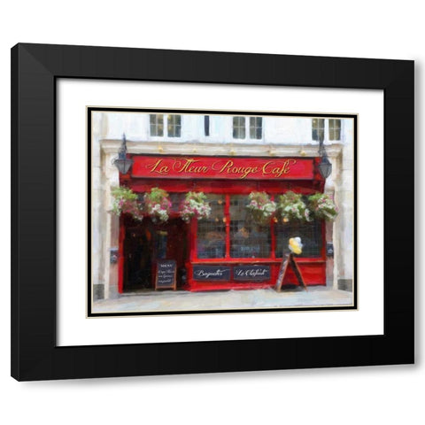 LA FLUER ROUGE Black Modern Wood Framed Art Print with Double Matting by Greene, Taylor