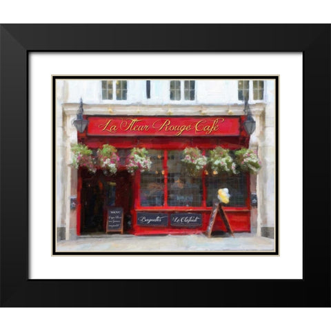 LA FLUER ROUGE Black Modern Wood Framed Art Print with Double Matting by Greene, Taylor