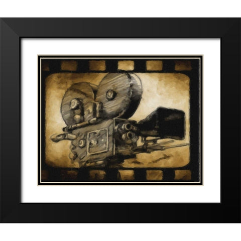 CAMERA Black Modern Wood Framed Art Print with Double Matting by Greene, Taylor