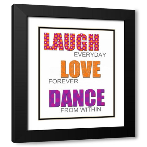 LAUGH VER 2 Black Modern Wood Framed Art Print with Double Matting by Greene, Taylor