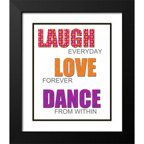 LAUGH VER 2 Black Modern Wood Framed Art Print with Double Matting by Greene, Taylor