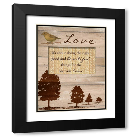 Love Black Modern Wood Framed Art Print with Double Matting by Greene, Taylor