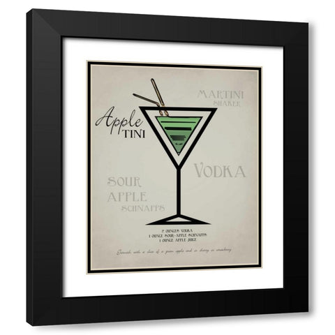 Appletini layered Black Modern Wood Framed Art Print with Double Matting by Greene, Taylor