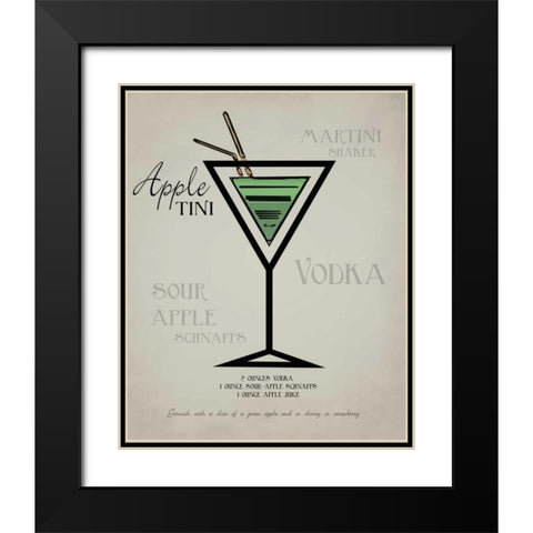 Appletini layered Black Modern Wood Framed Art Print with Double Matting by Greene, Taylor