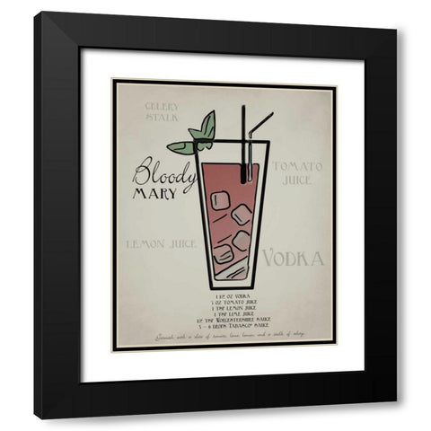 Bloody Mary layered Black Modern Wood Framed Art Print with Double Matting by Greene, Taylor