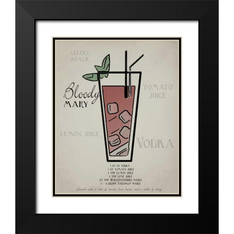 Bloody Mary layered Black Modern Wood Framed Art Print with Double Matting by Greene, Taylor
