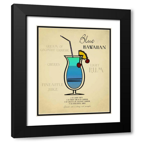 Blue Hawaiian Black Modern Wood Framed Art Print with Double Matting by Greene, Taylor