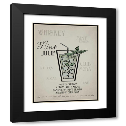 Mint Julip Single layered Black Modern Wood Framed Art Print with Double Matting by Greene, Taylor