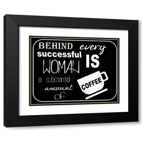 SUBSTANTIAL COFFEE horizontal Black Modern Wood Framed Art Print with Double Matting by Greene, Taylor