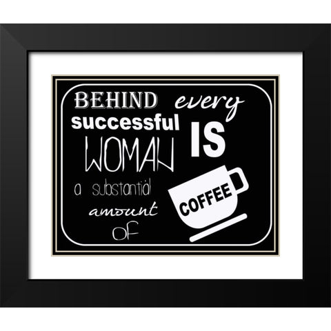 SUBSTANTIAL COFFEE horizontal Black Modern Wood Framed Art Print with Double Matting by Greene, Taylor