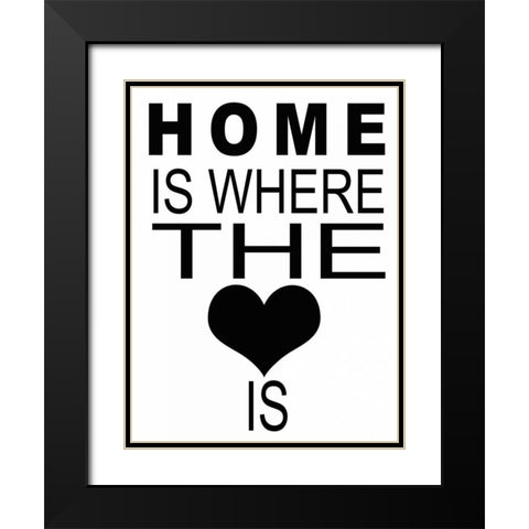 HOME IS WHERE Black Modern Wood Framed Art Print with Double Matting by Greene, Taylor