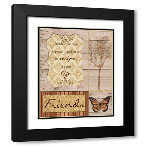 FRIENDS ARE THE BEST Black Modern Wood Framed Art Print with Double Matting by Greene, Taylor