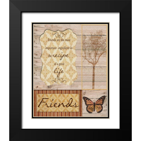 FRIENDS ARE THE BEST Black Modern Wood Framed Art Print with Double Matting by Greene, Taylor