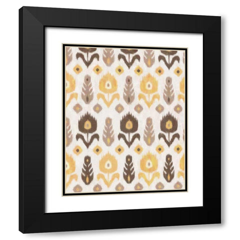 IKAT EARTH I Black Modern Wood Framed Art Print with Double Matting by Greene, Taylor