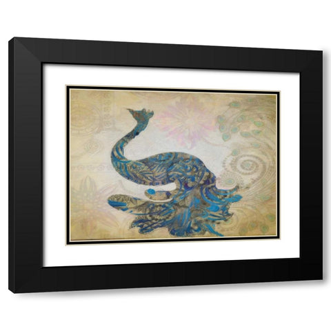 ELEGANT PEACOCK Black Modern Wood Framed Art Print with Double Matting by Greene, Taylor