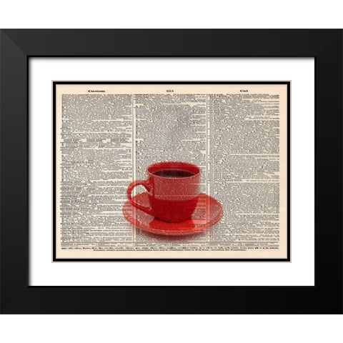 COFFEE RED  Black Modern Wood Framed Art Print with Double Matting by Greene, Taylor