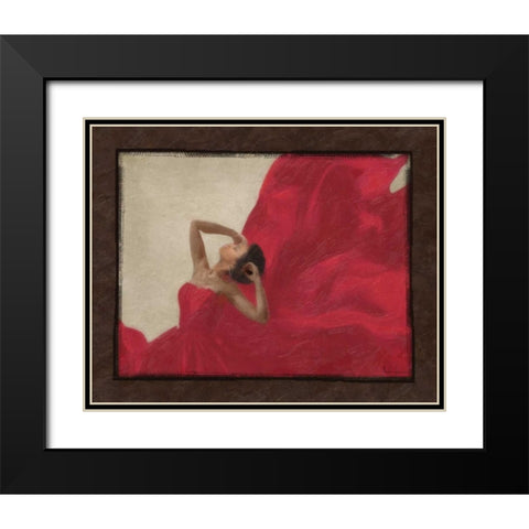 LADY IN RED Black Modern Wood Framed Art Print with Double Matting by Greene, Taylor