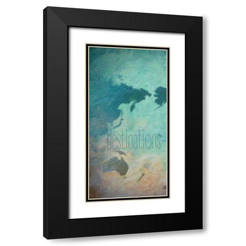 Destinations 1 Black Modern Wood Framed Art Print with Double Matting by Greene, Taylor