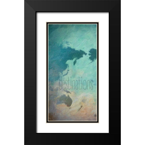 Destinations 1 Black Modern Wood Framed Art Print with Double Matting by Greene, Taylor