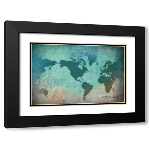 Destinations Black Modern Wood Framed Art Print with Double Matting by Greene, Taylor