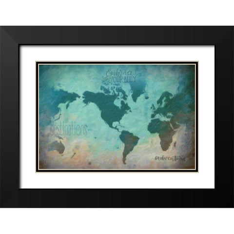 Destinations Black Modern Wood Framed Art Print with Double Matting by Greene, Taylor