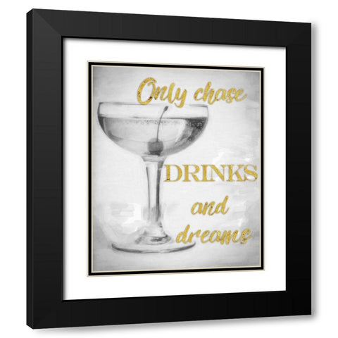 Chase Drinks Black Modern Wood Framed Art Print with Double Matting by Greene, Taylor