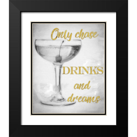 Chase Drinks Black Modern Wood Framed Art Print with Double Matting by Greene, Taylor