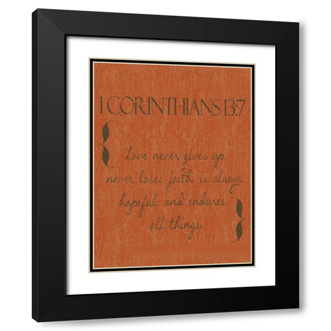Love in Orange Black Modern Wood Framed Art Print with Double Matting by Greene, Taylor