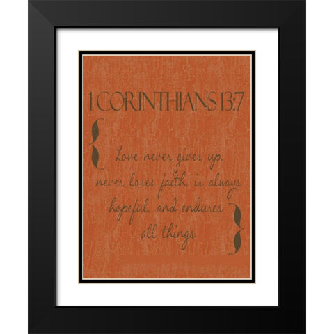 Love in Orange Black Modern Wood Framed Art Print with Double Matting by Greene, Taylor