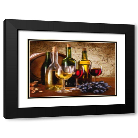 Wine I Black Modern Wood Framed Art Print with Double Matting by Greene, Taylor