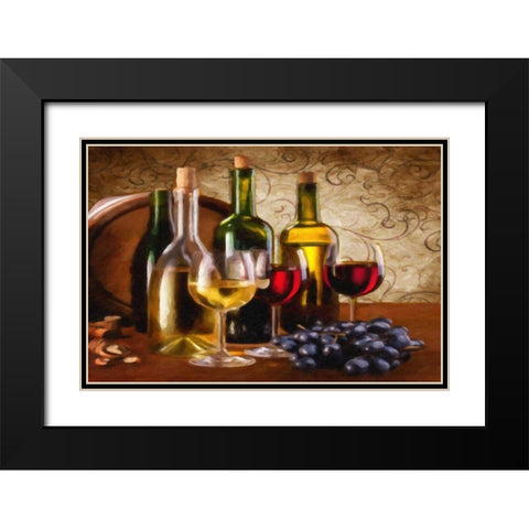 Wine I Black Modern Wood Framed Art Print with Double Matting by Greene, Taylor