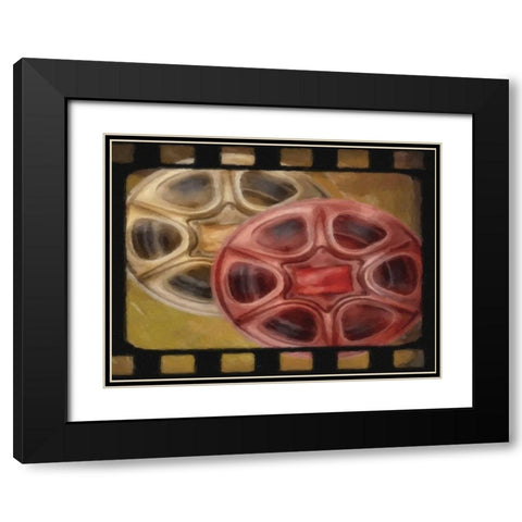 Reels Black Modern Wood Framed Art Print with Double Matting by Greene, Taylor