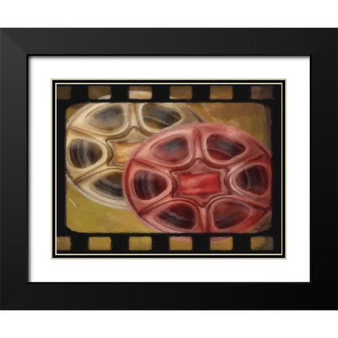 Reels Black Modern Wood Framed Art Print with Double Matting by Greene, Taylor