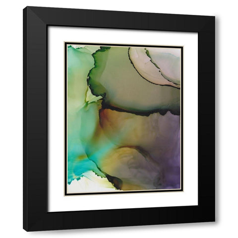 Emerald Nebula Black Modern Wood Framed Art Print with Double Matting by Triosi, Johnny