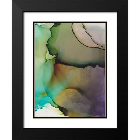 Emerald Nebula Black Modern Wood Framed Art Print with Double Matting by Triosi, Johnny