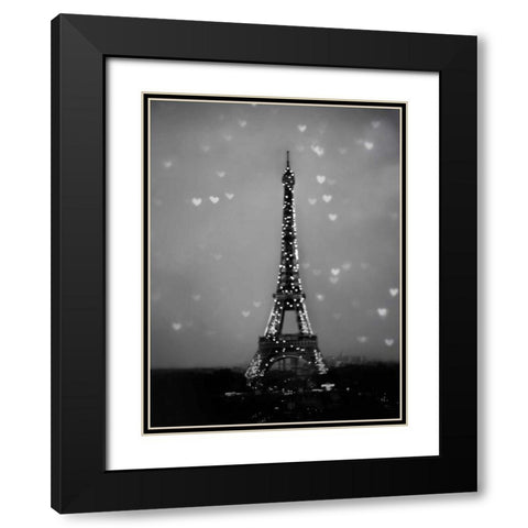 Hearts In Paris 2 Black Modern Wood Framed Art Print with Double Matting by Telik, Tracey