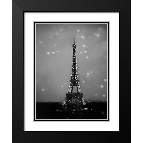Hearts In Paris 2 Black Modern Wood Framed Art Print with Double Matting by Telik, Tracey