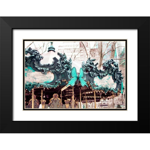 Majestic Carousel Black Modern Wood Framed Art Print with Double Matting by Telik, Tracey