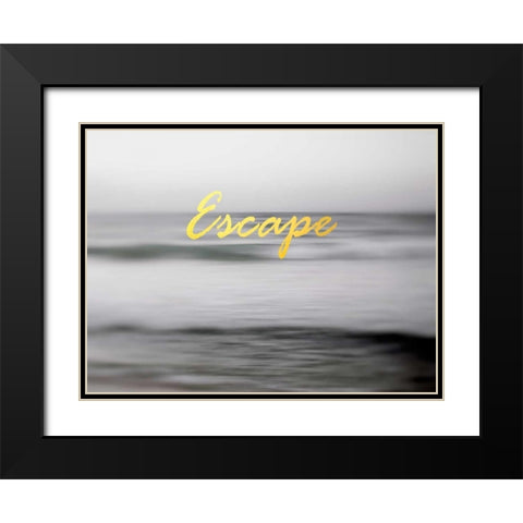 Beach Escape Black Modern Wood Framed Art Print with Double Matting by Telik, Tracey