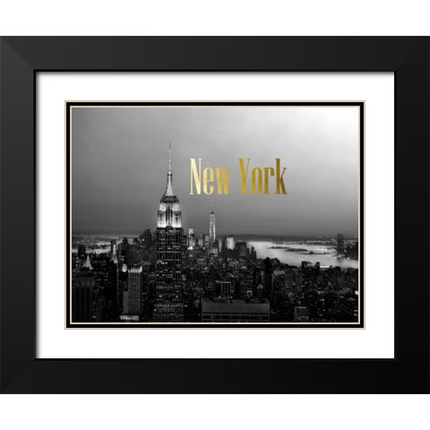 Golden New York Black Modern Wood Framed Art Print with Double Matting by Telik, Tracey