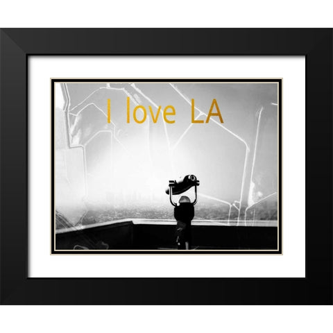 LA Gold Black Modern Wood Framed Art Print with Double Matting by Telik, Tracey