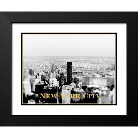 NYC Skyline Gold Black Modern Wood Framed Art Print with Double Matting by Telik, Tracey