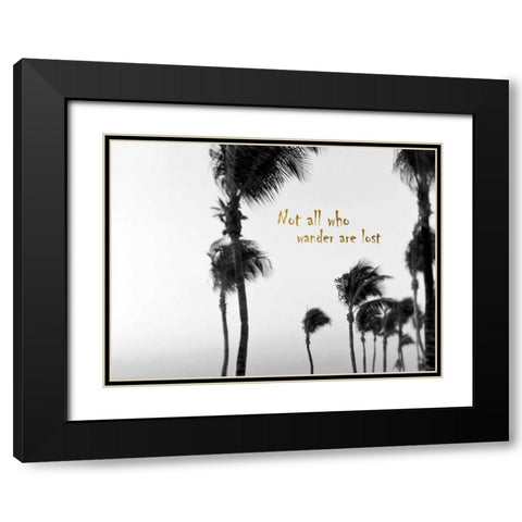 Wandering Golden Palms Black Modern Wood Framed Art Print with Double Matting by Telik, Tracey