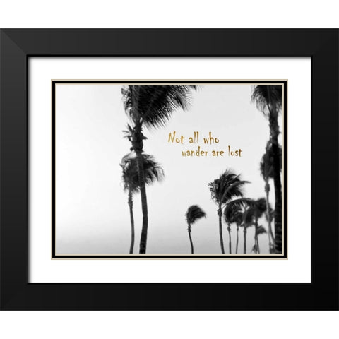 Wandering Golden Palms Black Modern Wood Framed Art Print with Double Matting by Telik, Tracey